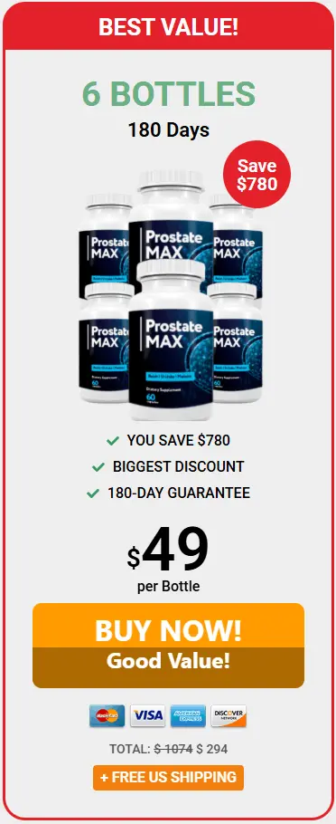 Prostate Max 6 bottle price 